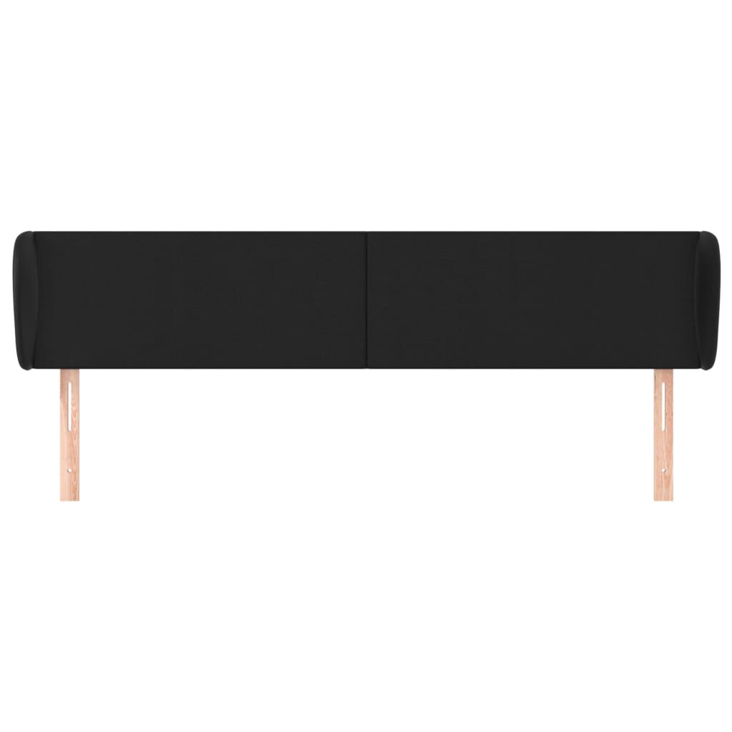 vidaXL Κεφαλάρι με Πτερύγια Μαύρο 183x23x78/88 εκ. Συνθετικό Δέρμα