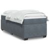 vidaXL Κρεβάτι Boxspring με Στρώμα Σκούρο Γκρι 100x200 εκ. Βελούδινο