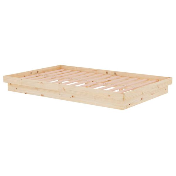 vidaXL Πλαίσιο Κρεβατιού 120 x 190 εκ. από Μασίφ Ξύλο Small Double