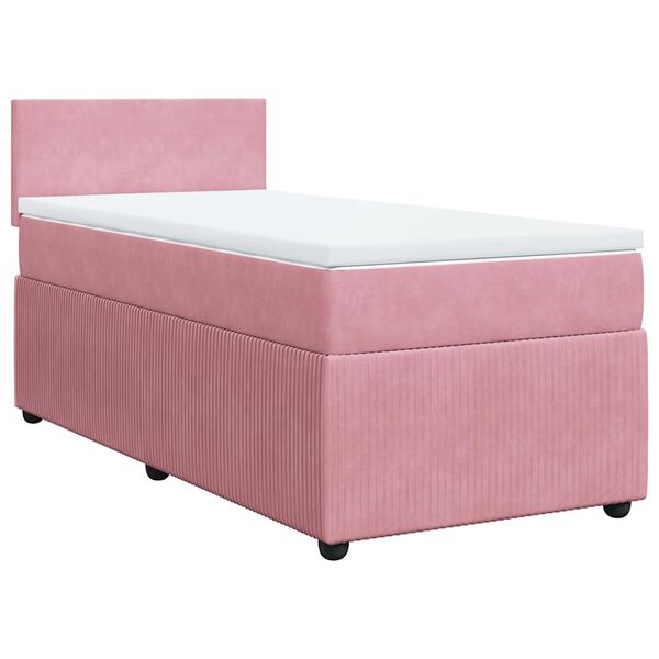 vidaXL &Kappa;&rho;&epsilon;&beta;ά&tau;&iota; Boxspring &mu;&epsilon; &Sigma;&tau;&rho;ώ&mu;&alpha; &Rho;&omicron;&zeta; 90x190 &epsilon;&kappa;. &Beta;&epsilon;&lambda;&omicron;ύ&delta;&iota;&nu;&omicron;