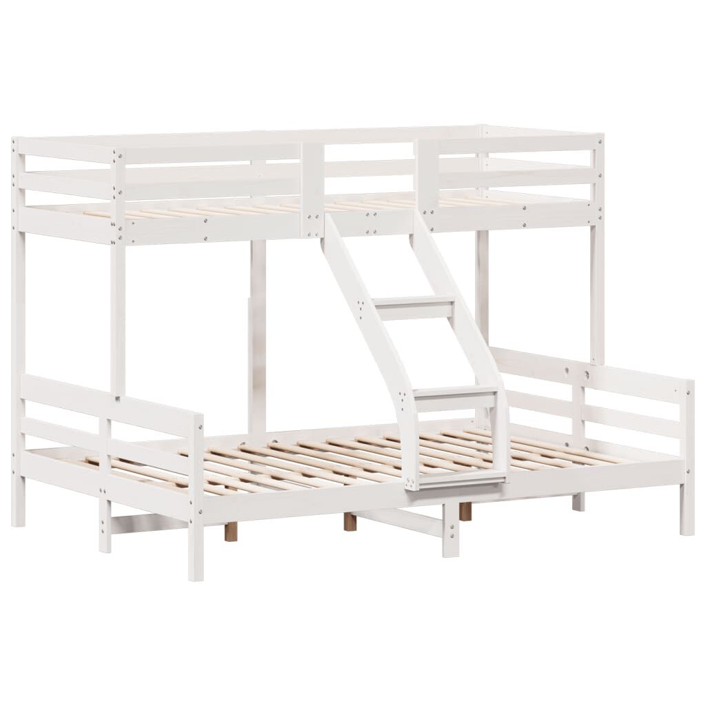 vidaXL Κουκέτα 90x200/140x200 εκ. Λευκό από Μασίφ Ξύλο Πεύκου