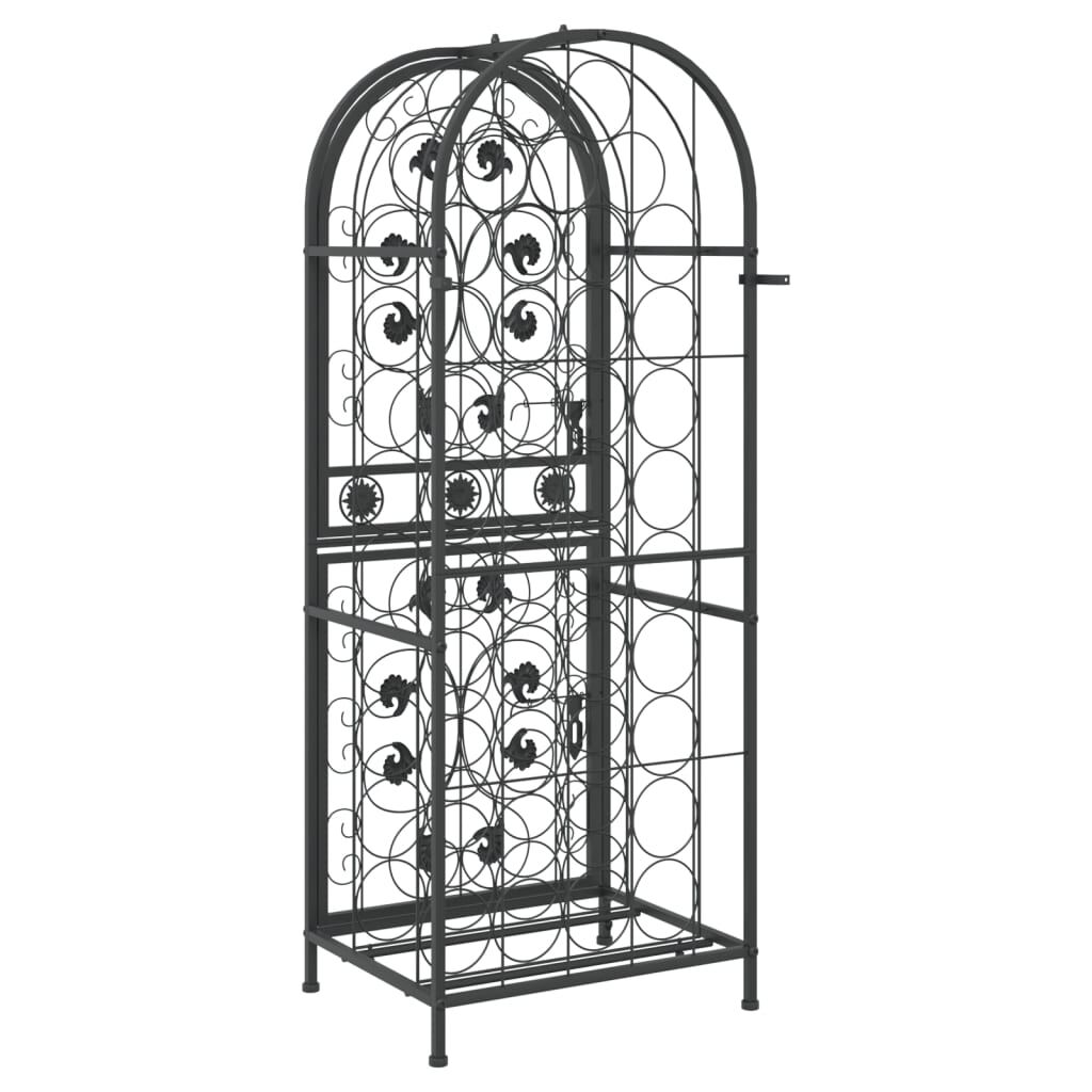 vidaXL Ραφιέρα Κρασιών 41 Μπουκ. Μαύρη 45x36x120 εκ. Σφυρήλατο Σίδερο
