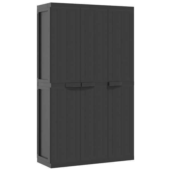 vidaXL Ντουλάπι Αποθ. Εξ. Χώρου Μαύρο 97x37x165εκ. Πολυπροπυλένιο