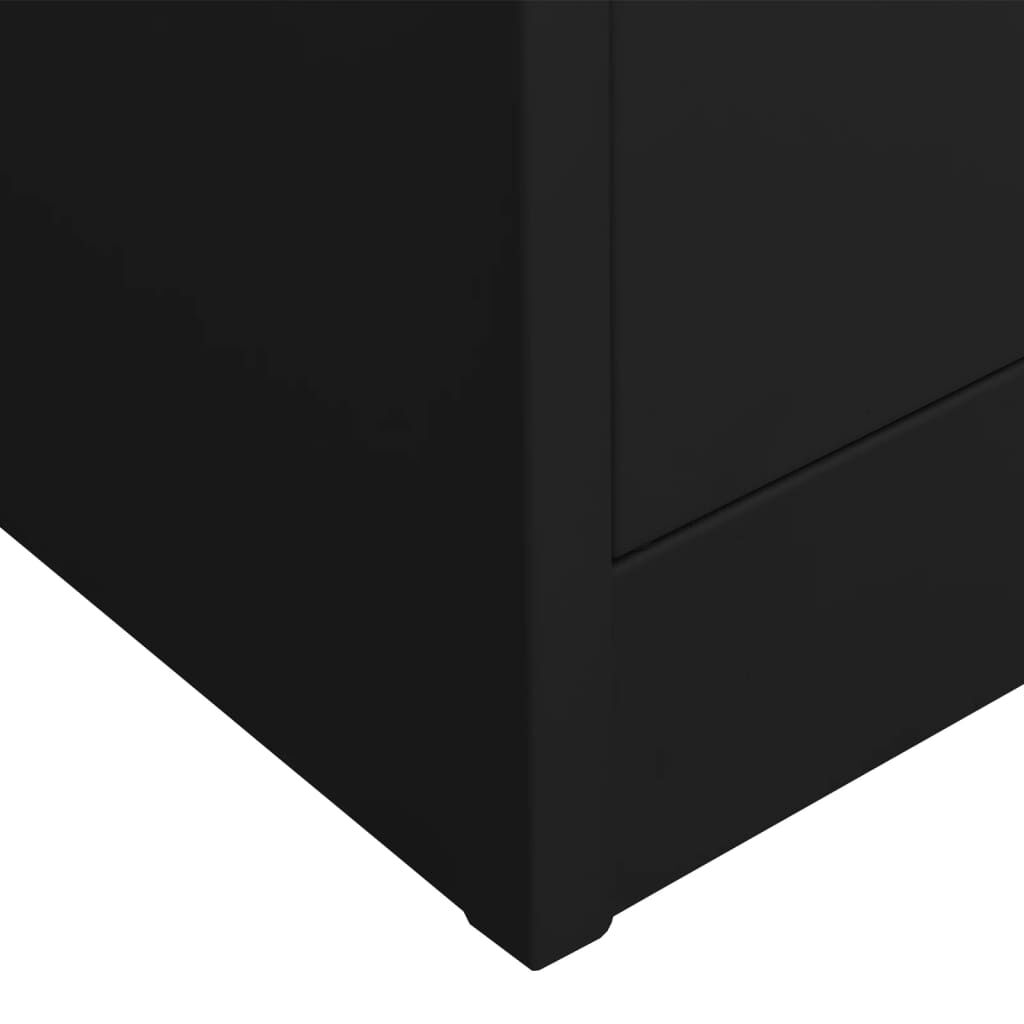 vidaXL Ντουλάπα Γραφείου 90 x 40 x 180 εκ. Μαύρη Ατσάλινη