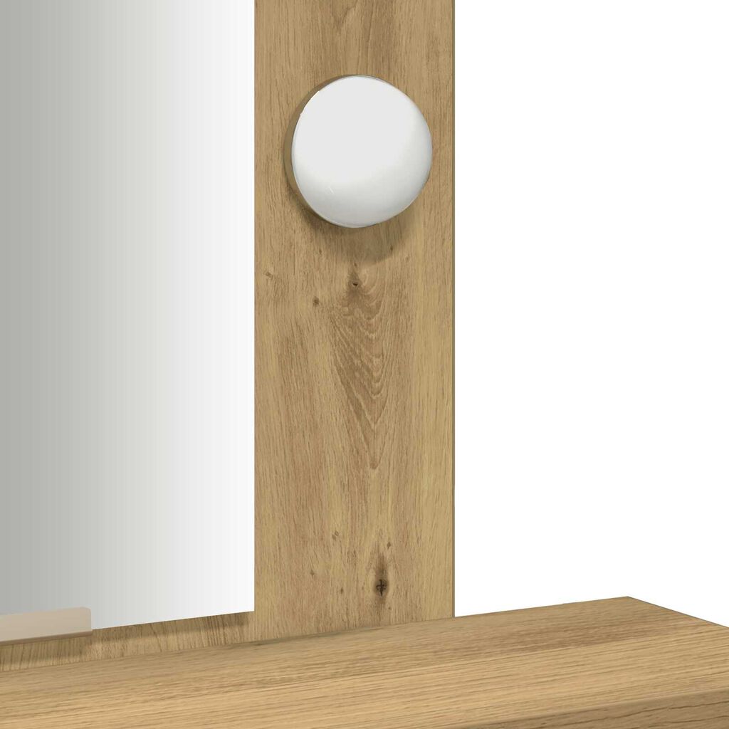 vidaXL Τραπέζι με LED Φώτα Δρυς Artisan 50x41x140 εκ.