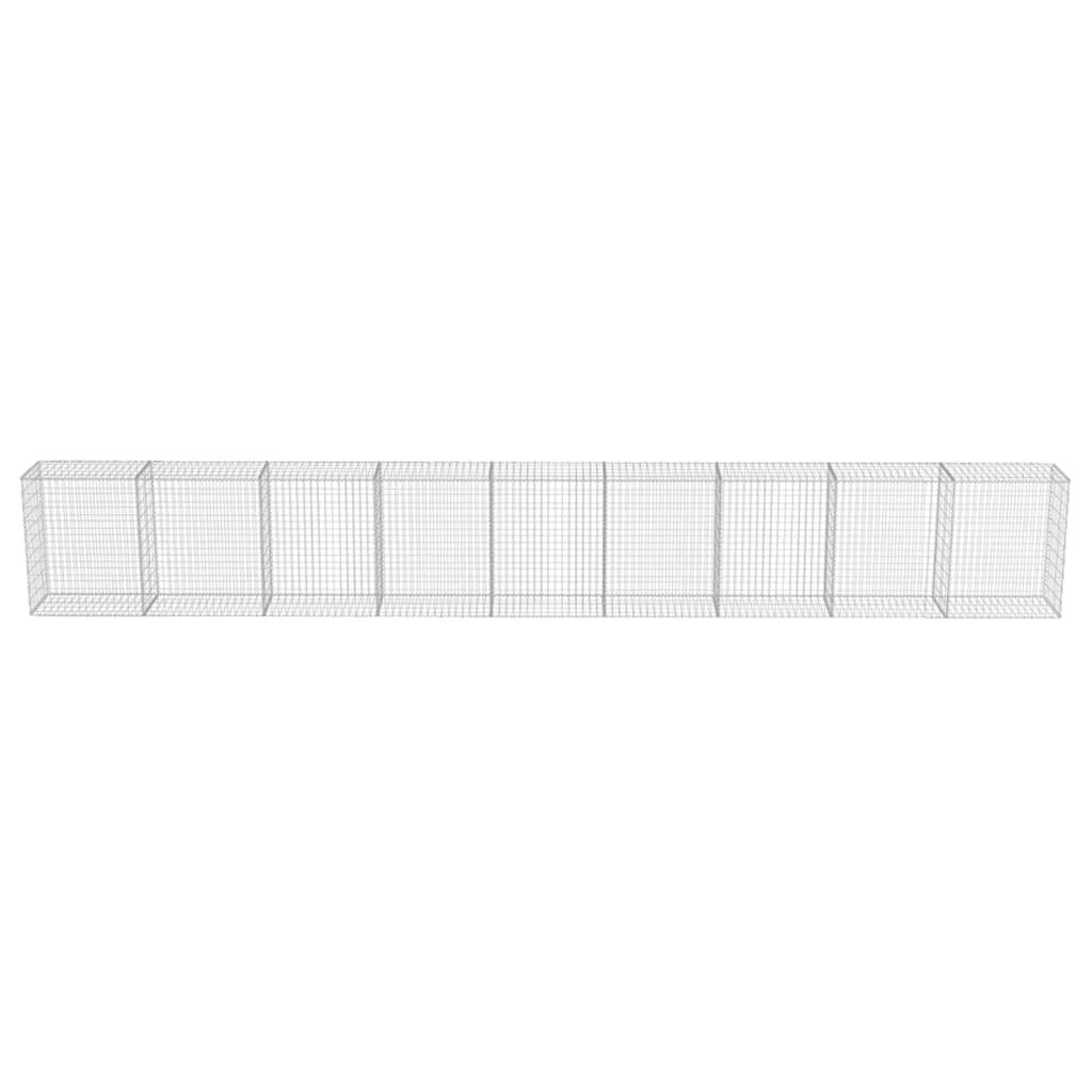 vidaXL Συρματοκιβώτιο Τοίχος 900x50x100 εκ. Γαλβαν.Χάλυβας + Καλύμματα