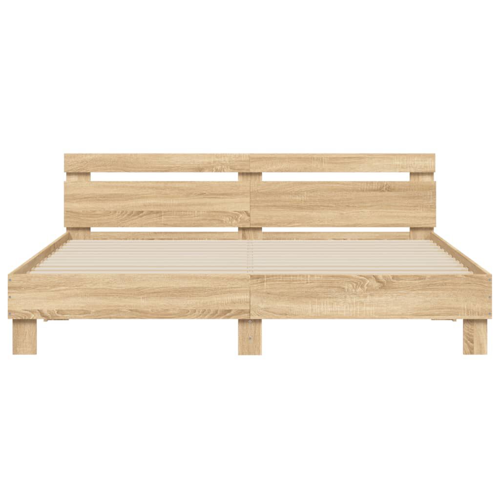 vidaXL Πλαίσιο Κρεβατιού με Κεφαλάρι Sonoma Δρυς 180x200εκ. Επεξ. Ξύλο
