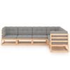 vidaXL Σαλόνι Κήπου Σετ 6 Τεμαχίων από Μασίφ Ξύλο Πεύκου με Μαξιλάρια
