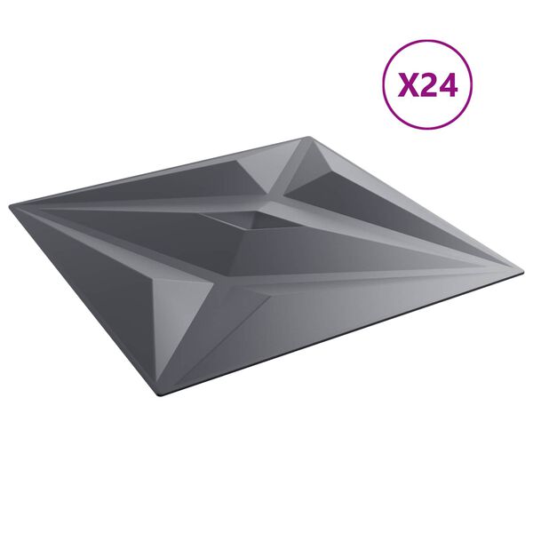 vidaXL &Pi;ά&nu;&epsilon;&lambda; &tau;&omicron;ί&chi;&omicron;&upsilon; &Alpha;&sigma;&tau;έ&rho;&iota; 24 pcs &Alpha;&sigma;&tau;έ&rho;&iota; &Gamma;&kappa;&rho;&iota; 50 x 50 cm &Phi;&epsilon;&lambda;&iota;&zeta;ό&lambda; XPS