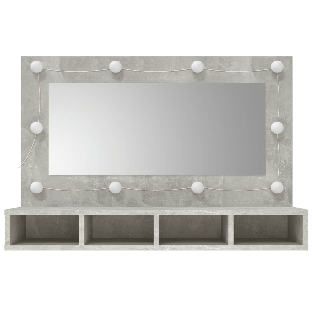 vidaXL Έπιπλο Καθρέπτη με LED Γκρι Σκυροδέματος 90x31,5x62 εκ.