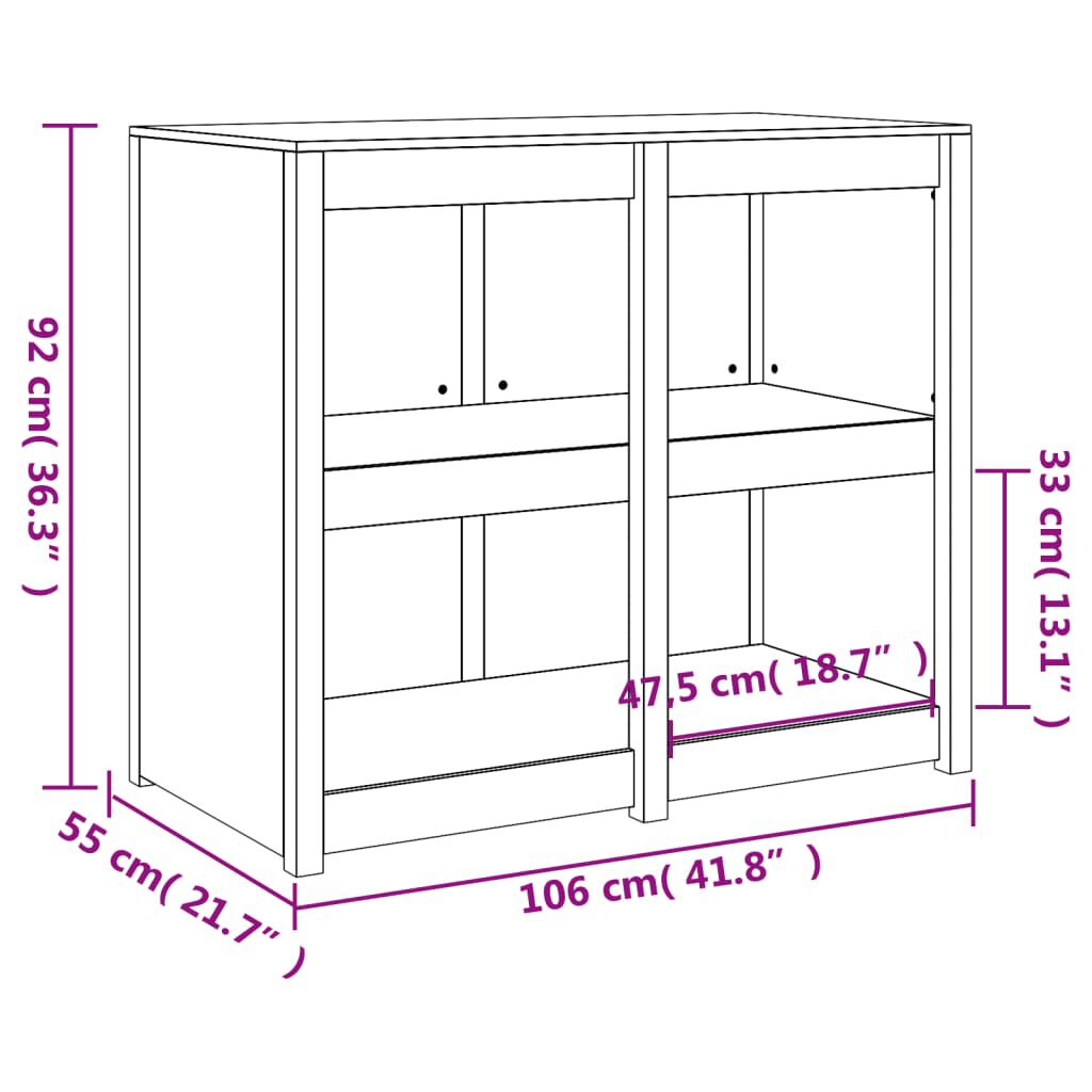 vidaXL Ντουλάπι Κουζίνας Εξ Χώρου 106x55x92εκ Μασίφ Ξύλο Ψευδοτσούγκας