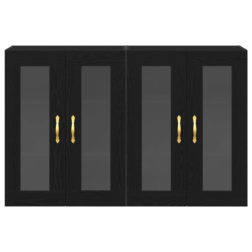 vidaXL Τοίχου ντουλάπες 2 τεμάχια Μαύρη Δρυς 69,5x34x90 εκ. Κατασκευασμένο ξύλο