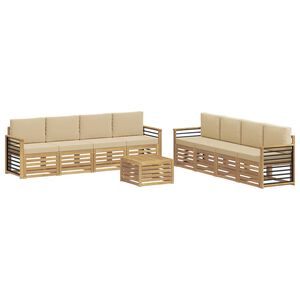 vidaXL &Sigma;&epsilon;&tau; &Kappa;&alpha;&nu;&alpha;&pi;έ &mu;&epsilon; &mu;&alpha;&xi;&iota;&lambda;ά&rho;&iota; 9 pcs &Lambda;&epsilon;&upsilon;&kappa;ό &kappa;&alpha;&iota; &Mu;&pi;&epsilon;&zeta; &Pi;&omicron;&lambda;&upsilon;&epsilon;&sigma;&tau;έ&rho;&alpha;&sigmaf;