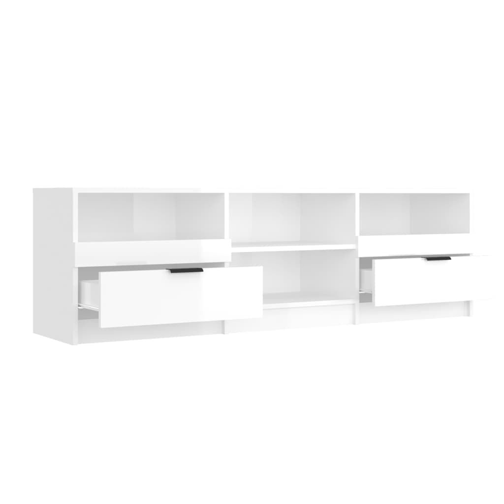 vidaXL Έπιπλο Τηλεόρασης Γυαλ. Λευκό 150x33,5x45 εκ. από Επεξεργ. Ξύλο