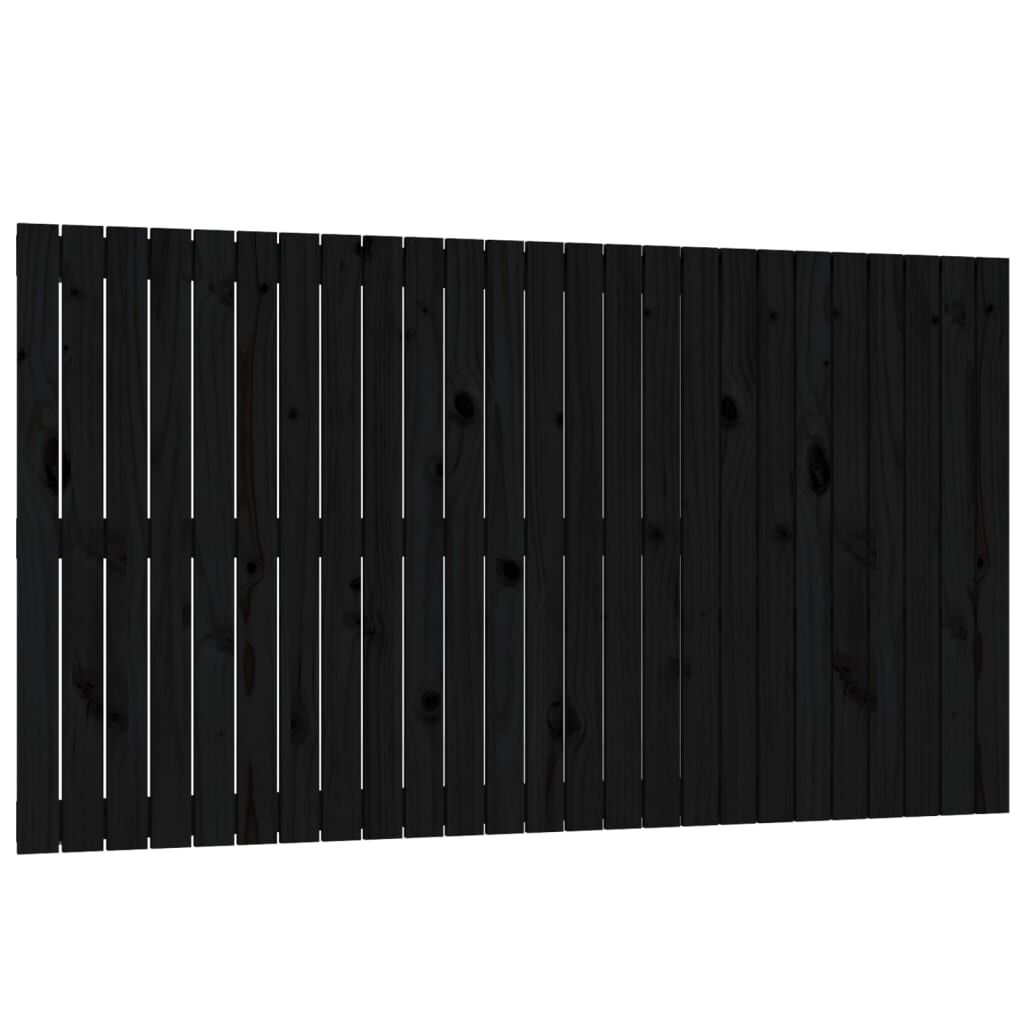 vidaXL Κεφαλάρι Τοίχου Μαύρο 159,5x3x90 εκ. από Μασίφ Ξύλο Πεύκου