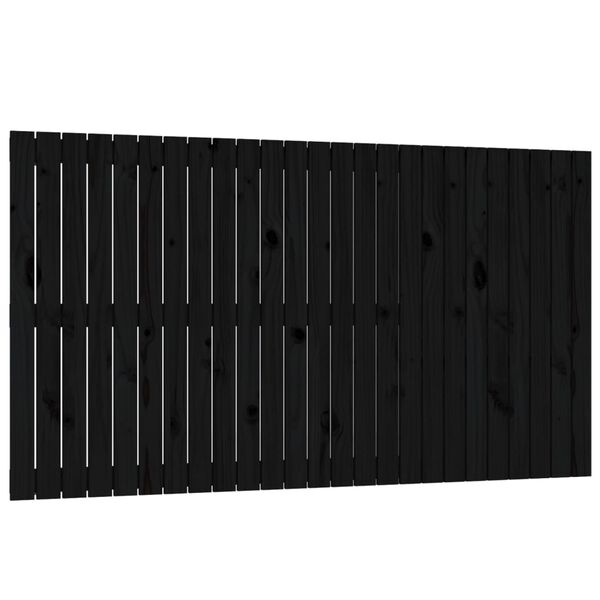vidaXL Κεφαλάρι Τοίχου Μαύρο 159,5x3x90 εκ. από Μασίφ Ξύλο Πεύκου