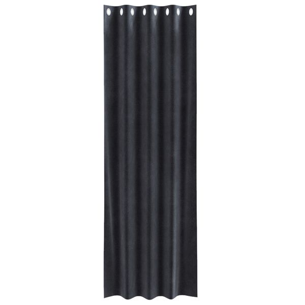 vidaXL Κουρτίνες με κουρτίνες 2 pcs Σκούρο γκρι 140 x 225 cm Βελούδο