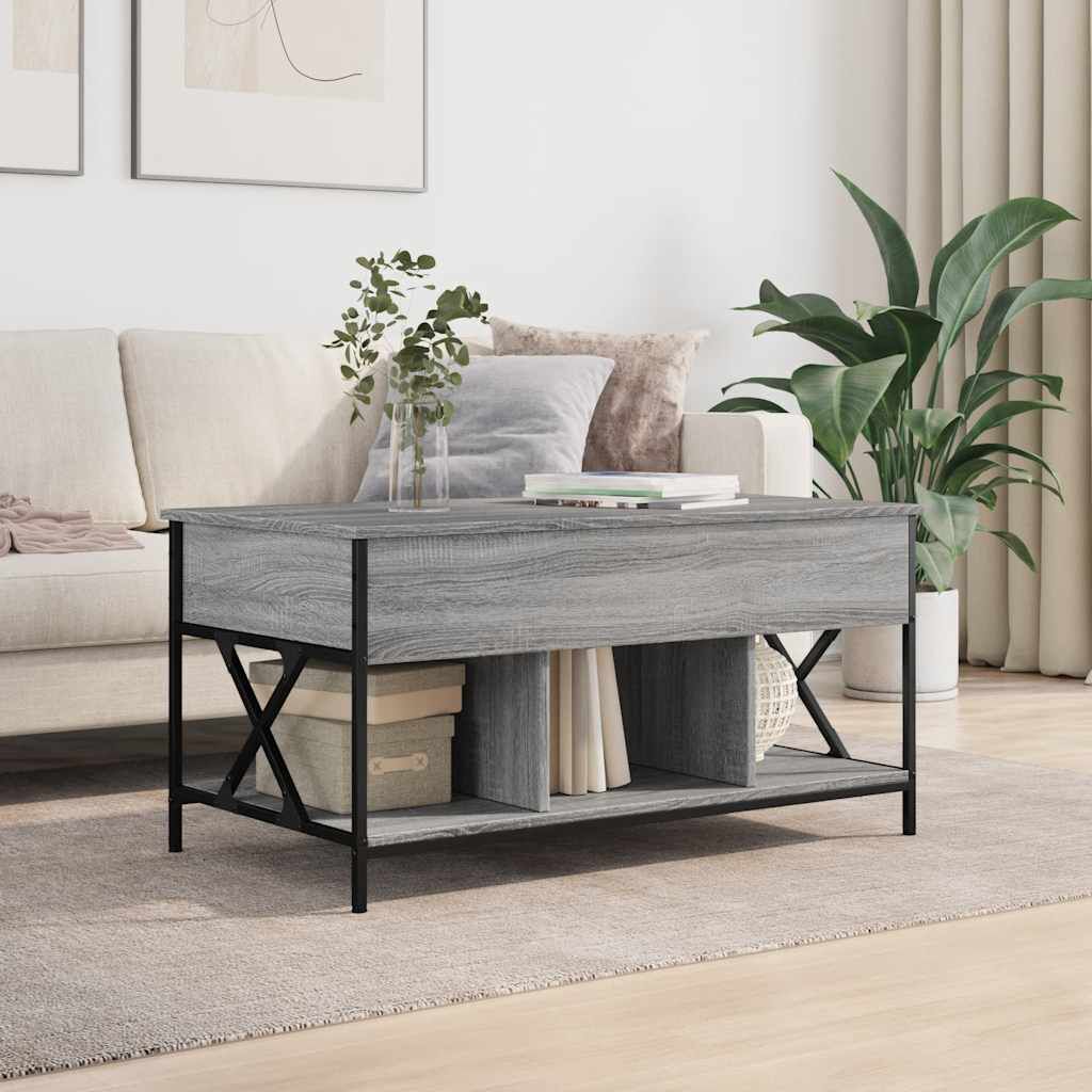 vidaXL Τραπεζάκι Σαλονιού Γκρι Sonoma 100x55x50 εκ. Επεξ. Ξύλο/Μέταλλο