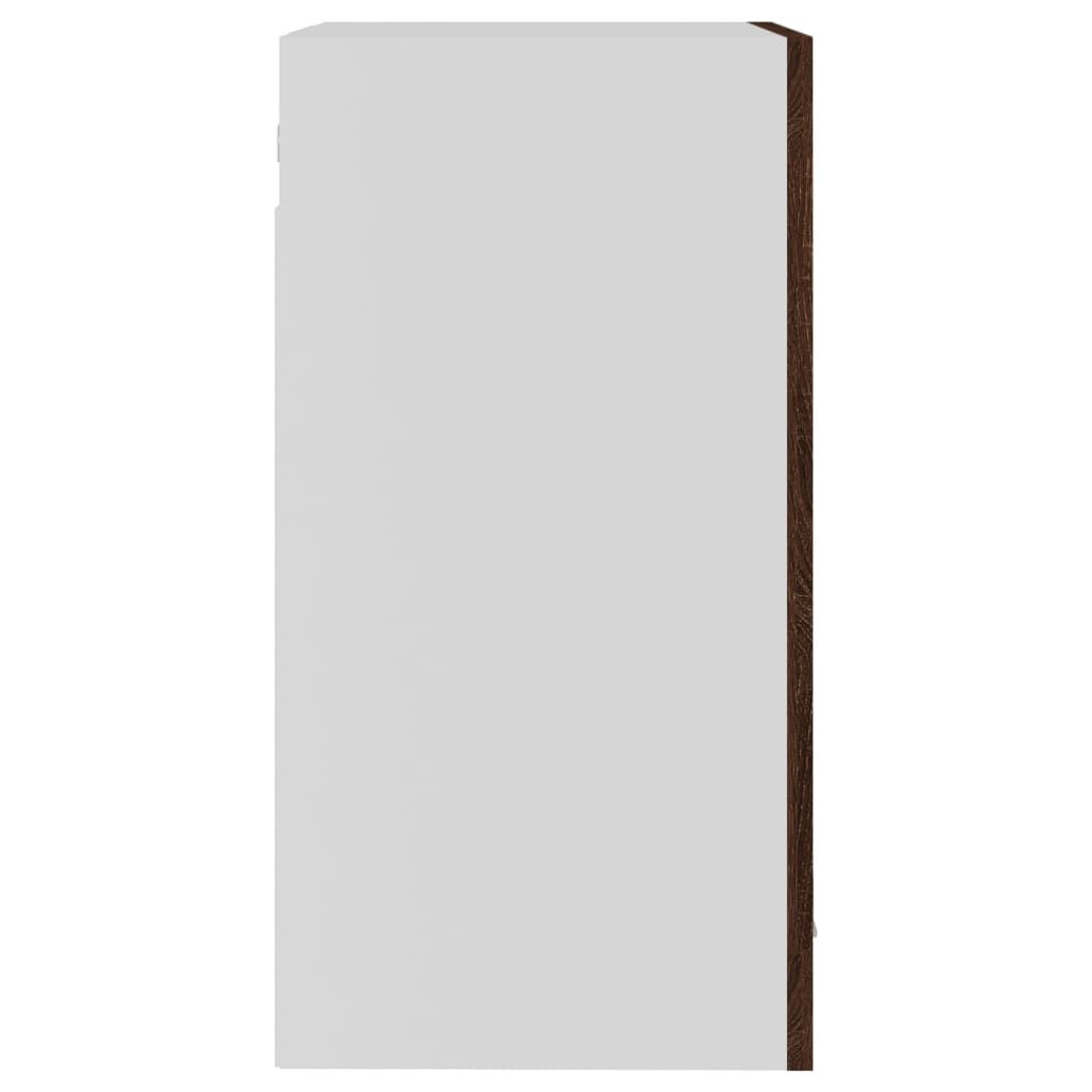 vidaXL Ντουλάπι Κρεμαστό Γυάλινο Lyon Καφέ Δρυς 40x31x60εκ. Επεξ. Ξύλο