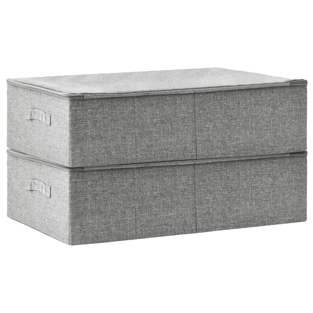 vidaXL Κουτιά Αποθήκευσης 2 τεμ. Γκρι 70 x 40 x 18 εκ. Υφασμάτινα