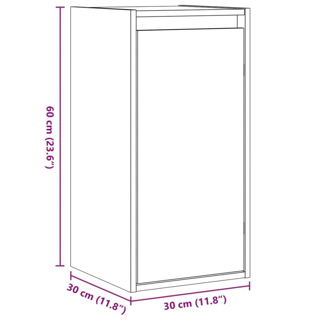 vidaXL Ντουλάπια Τοίχου 2 τεμ. Λευκά 30x30x60 εκ από Μασίφ Ξύλο Πεύκου