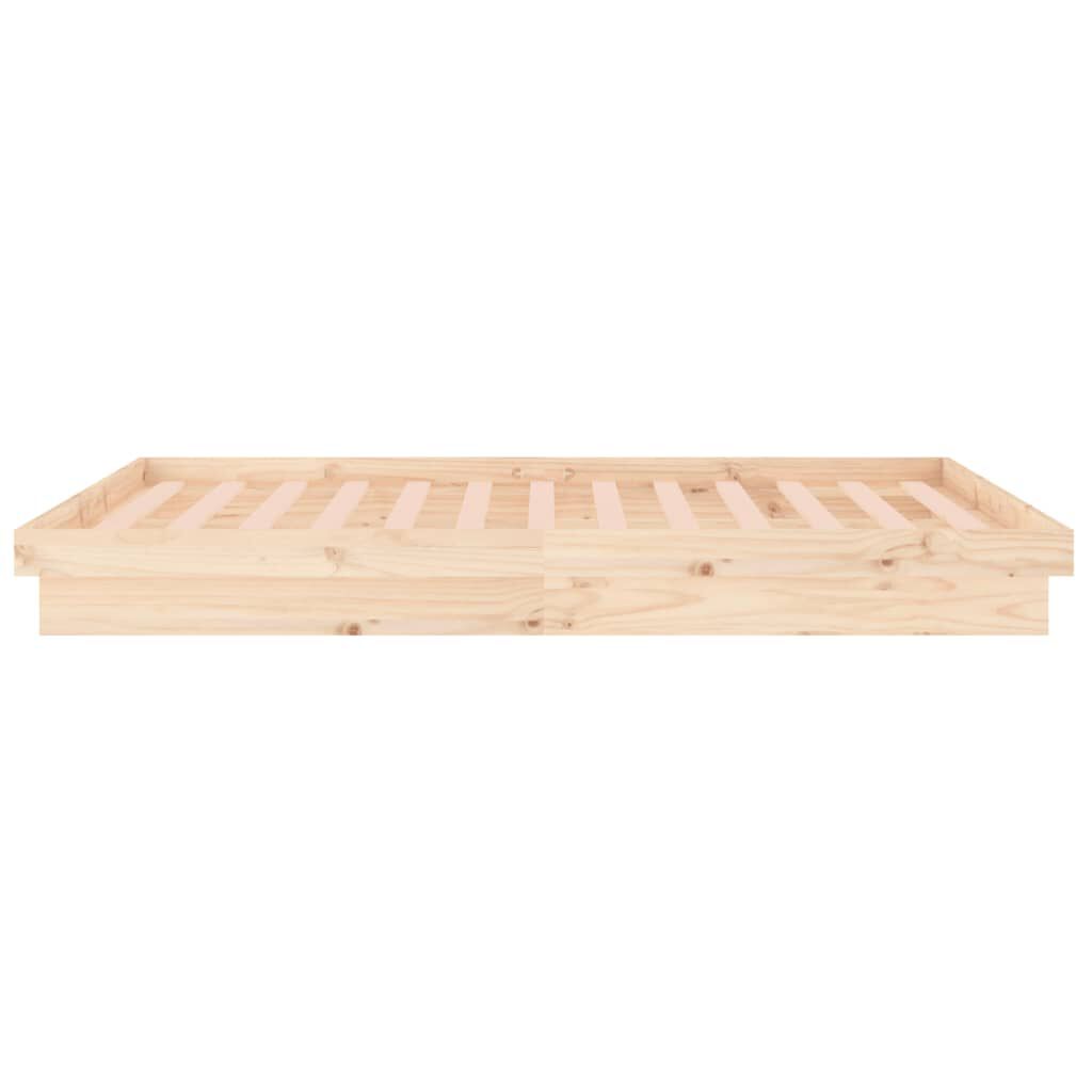 vidaXL Πλαίσιο Κρεβατιού με LED 140 x 200 εκ. από Μασίφ Ξύλο