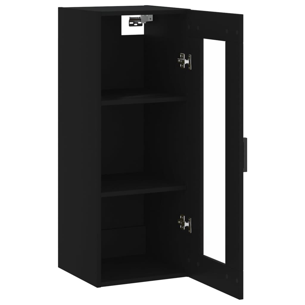 vidaXL Ντουλάπι Τοίχου Μαύρο 34,5x34x90 εκ.