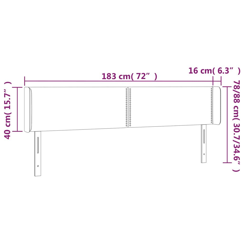 vidaXL Κεφαλάρι με Πτερύγια Καπουτσίνο 183x16x78/88εκ. Συνθετικό Δέρμα