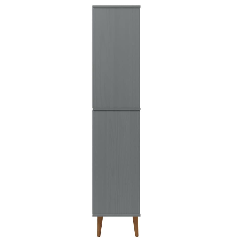 vidaXL Βιβλιοθήκη MOLDE Γκρι 85x35x170,5 εκ. από Μασίφ Ξύλο Πεύκου