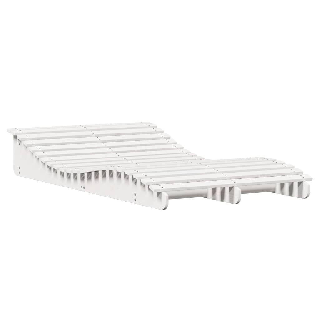 vidaXL Ξαπλώστρα Λευκό 205x110x31,5 εκ. από Μασίφ Ξύλο Πεύκου