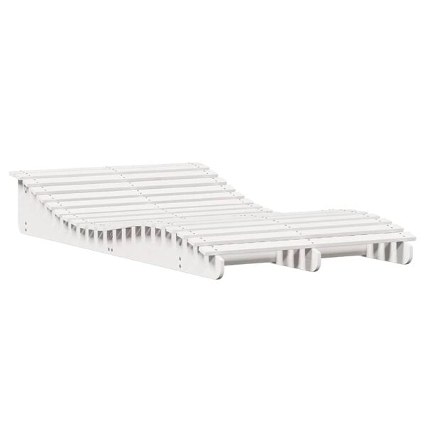 vidaXL Ξαπλώστρα Λευκό 205x110x31,5 εκ. από Μασίφ Ξύλο Πεύκου