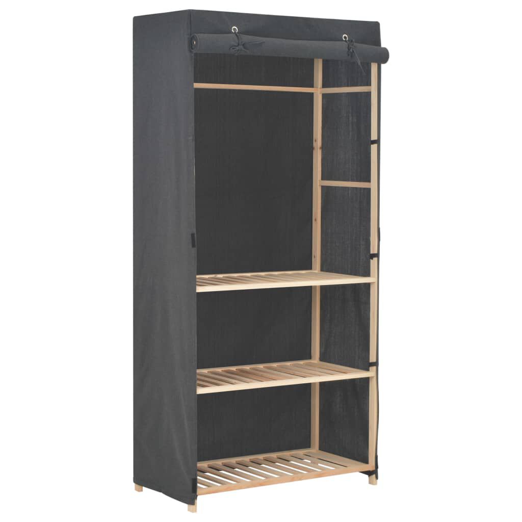 vidaXL Ντουλάπα με 3 Ράφια Γκρι 79 x 40 x 170 εκ. Υφασμάτινη