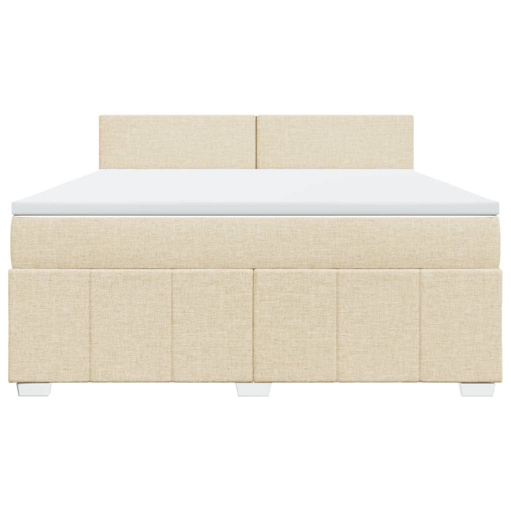 vidaXL Κρεβάτι Boxspring με Στρώμα Κρεμ 180x200 εκ. Υφασμάτινο