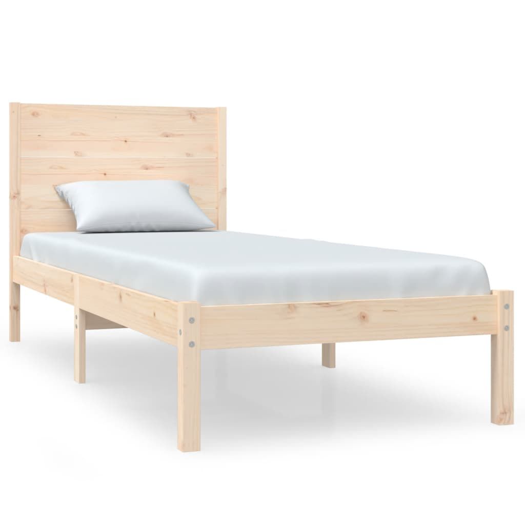 vidaXL Πλαίσιο Κρεβατιού 75 x 190 εκ. από Μασίφ Ξύλο Small Single