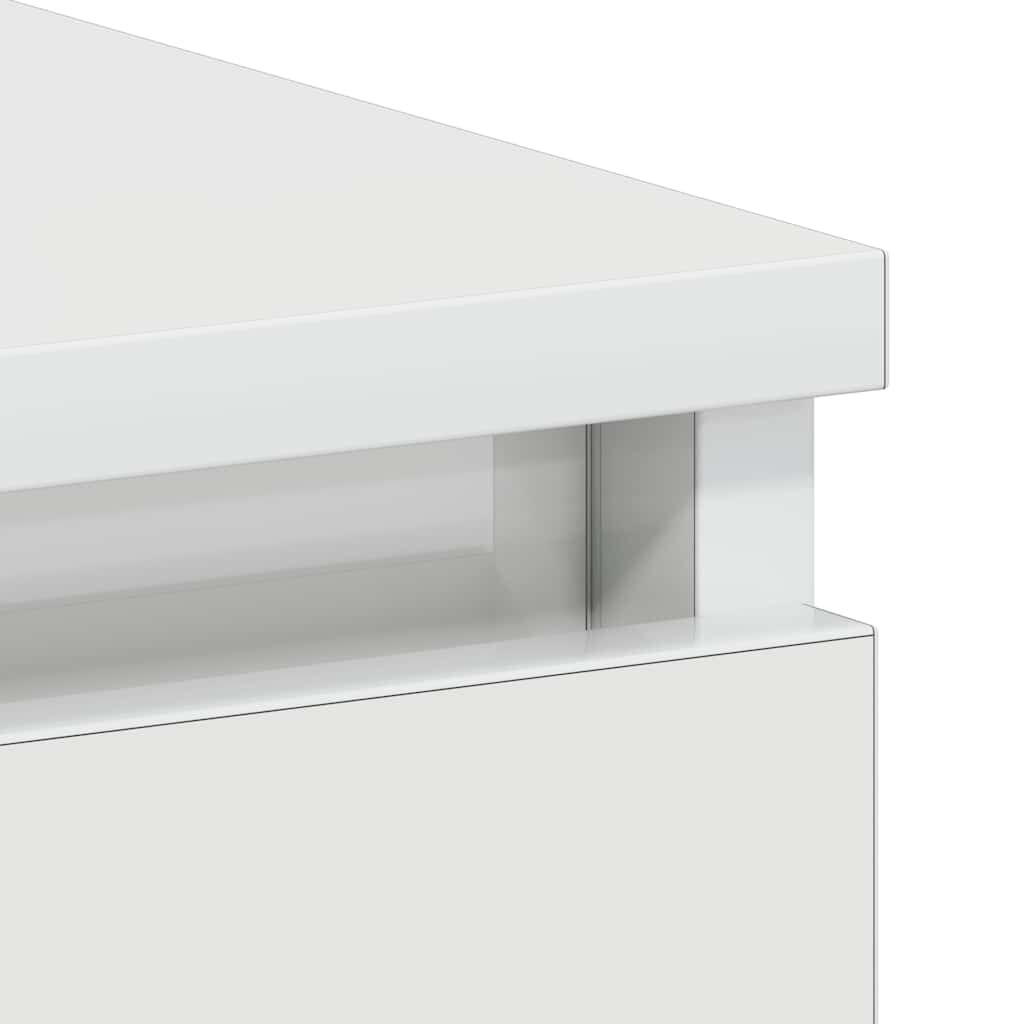 vidaXL Γραφείο Γυαλιστερό Λευκό 90 x 45 x 76 εκ. από Επεξ. Ξύλο