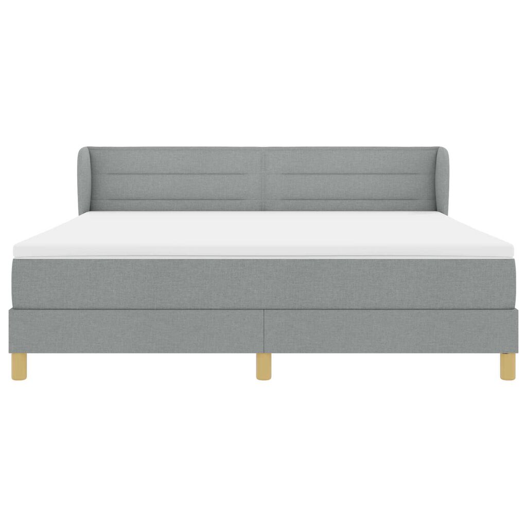 Κρεβάτι Box Spring VidaXL με Στρώμα σε Ανοιχτό Γκρι 180x200 εκ. Ύφασμα