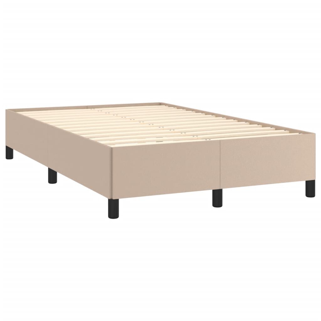 vidaXL Κρεβάτι Boxspring Στρώμα&LED Καπουτσίνο 120x190 εκ. Συνθ. Δέρμα