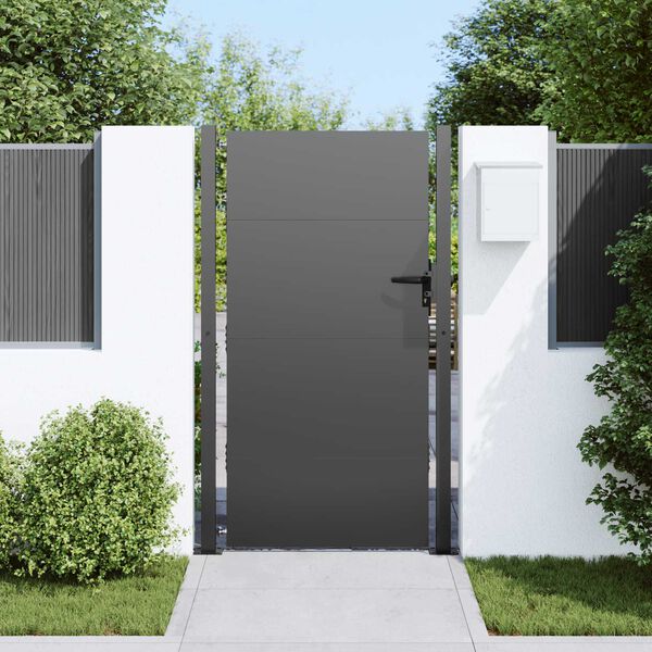 vidaXL Πύλη Κήπου Μαύρο 105 x 175 cm Ατσάλι με Επικάλυψη Πούδρας