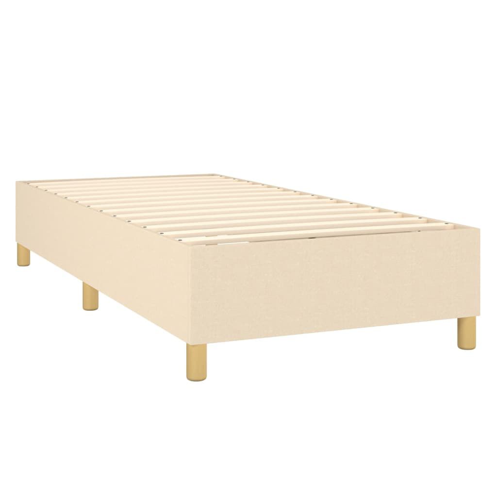 vidaXL Κρεβάτι Boxspring με Στρώμα Κρεμ 100 x 200 εκ. Υφασμάτινο