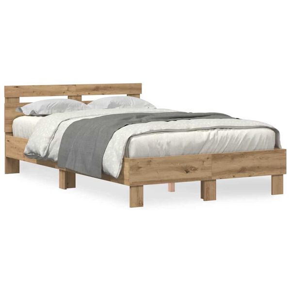 vidaXL Σκελετός Κρεβατιού artisan δρυς 135 x 190 cm Επεξεργασμένο ξύλο