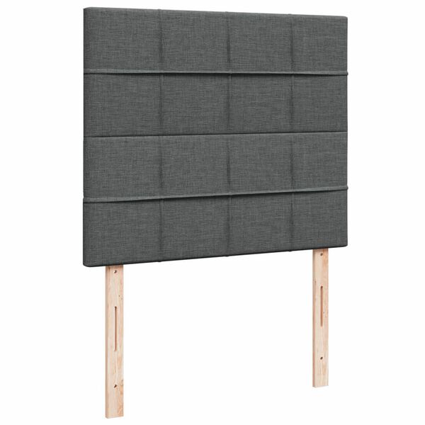 vidaXL Κρεβάτι Boxspring με Στρώμα Σκούρο Γκρι 120x190 εκ Υφασμάτινο