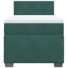 vidaXL Κρεβάτι Boxspring με Στρώμα Σκούρο Πράσινο 90x190 εκ. Βελούδινο