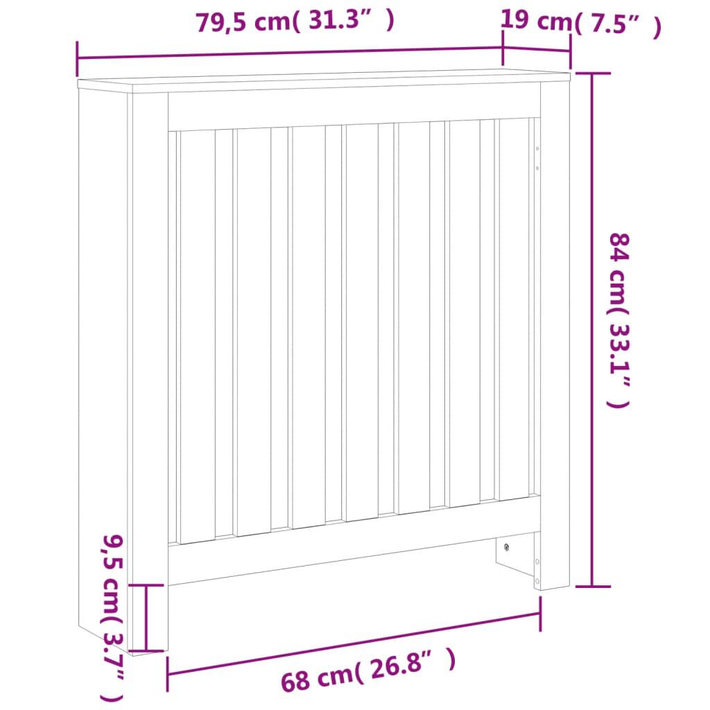 vidaXL Κάλυμμα Καλοριφέρ Καφέ Κεριού 79,5x19x84εκ. Μασίφ Ξύλο Πεύκου