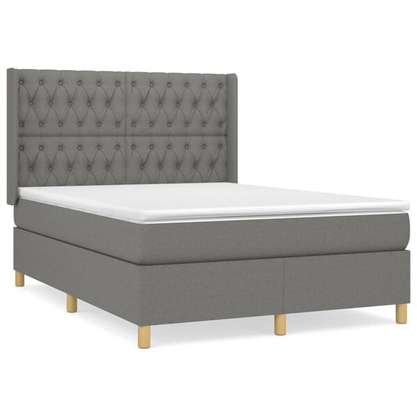 vidaXL &Kappa;&rho;&epsilon;&beta;ά&tau;&iota; Boxspring &mu;&epsilon; &Sigma;&tau;&rho;ώ&mu;&alpha; &Sigma;&kappa;&omicron;ύ&rho;&omicron; &Gamma;&kappa;&rho;&iota; 140x190 &epsilon;&kappa;. &Upsilon;&phi;&alpha;&sigma;&mu;ά&tau;&iota;&nu;&omicron;
