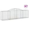 vidaXL Συρματοκιβώτια Τοξωτά 7 τεμ. 300x50x80/100 εκ. Γαλβαν. Ατσάλι