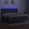 vidaXL &Kappa;&rho;&epsilon;&beta;ά&tau;&iota; Boxspring &mu;&epsilon; &Sigma;&tau;&rho;ώ&mu;&alpha; & LED &Sigma;&kappa;.&Gamma;&kappa;&rho;&iota; 200x200&epsilon;&kappa;. &Upsilon;&phi;&alpha;&sigma;&mu;ά&tau;&iota;&nu;&omicron;