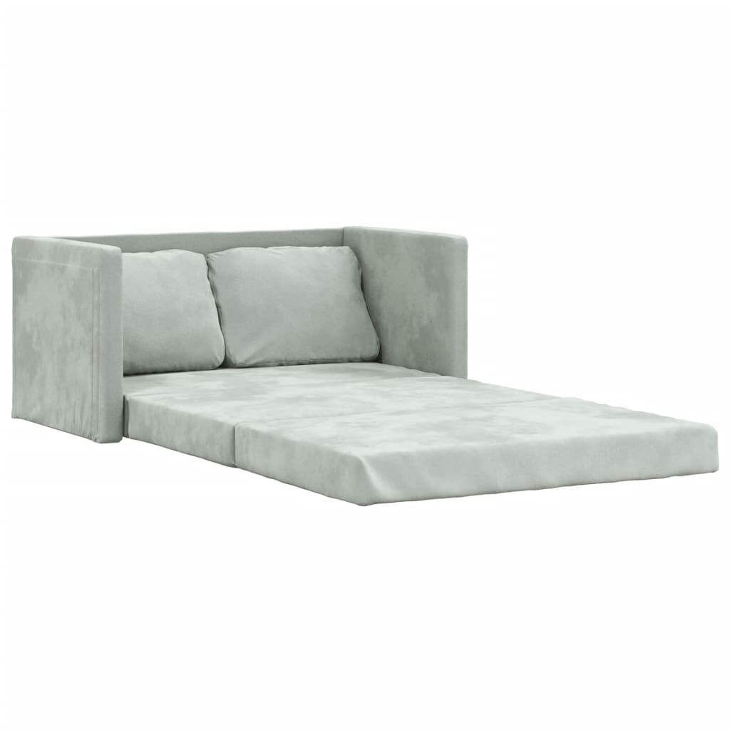 vidaXL Καναπές-Κρεβάτι Δαπέδου 2 σε 1 Αν. Γκρι 122x204x55 εκ. Βελούδο