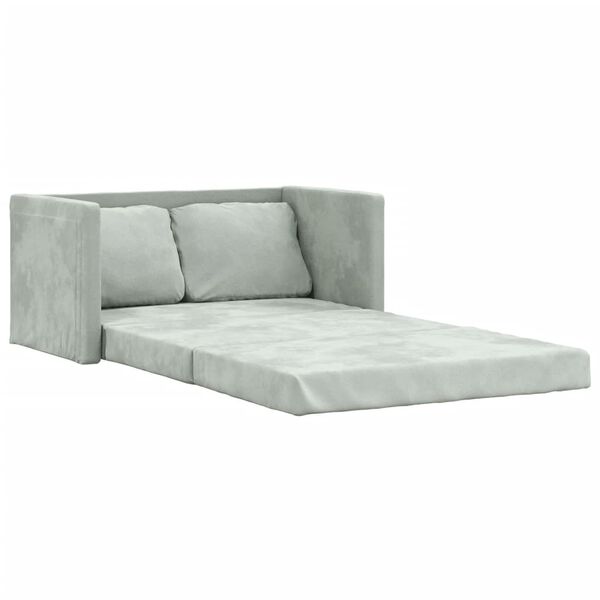 vidaXL Καναπές-Κρεβάτι Δαπέδου 2 σε 1 Αν. Γκρι 122x204x55 εκ. Βελούδο