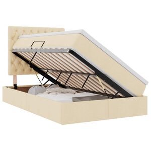 vidaXL Κρεβάτι Αποθήκης με στρώμα Κρέμ 120 x 200 cm Τεχνητό Δέρμα