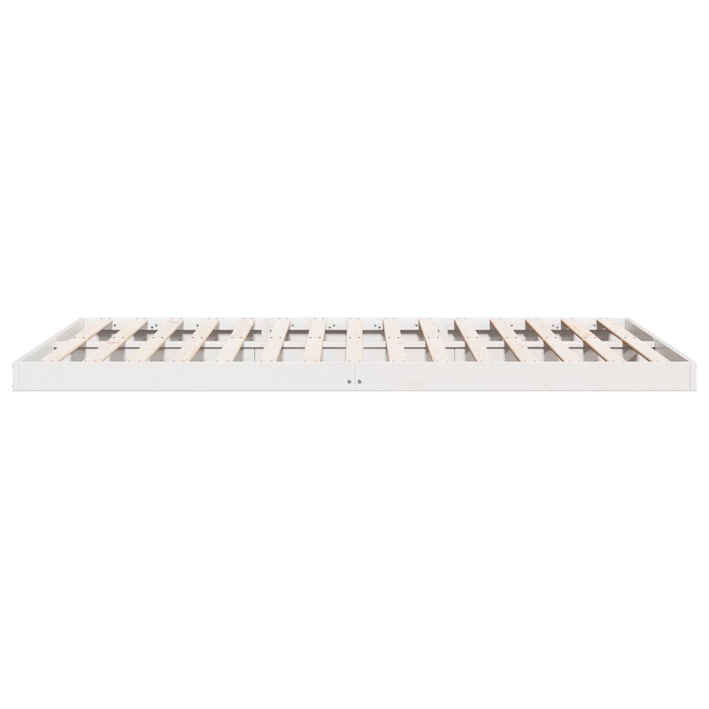 vidaXL Κρεβάτι με πλαίσιο Λευκό 200x220 εκ Μασίφ Ξύλο Πεύκου